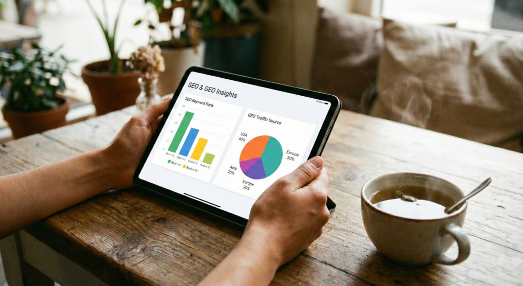 Απλή και κατανοητή παρουσίαση ψηφιακών δεδομένων γισ ανάλυση ανταγωνισμού SEO & GEO